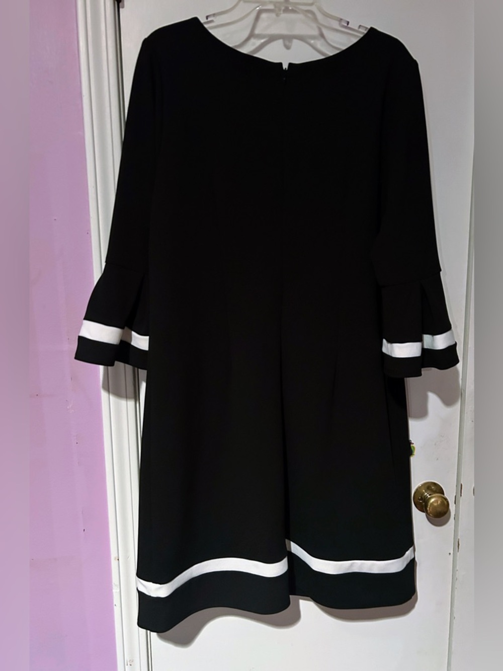 R&K Black A-Line Dress with White Trim